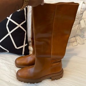 Zara low heeled leather boots